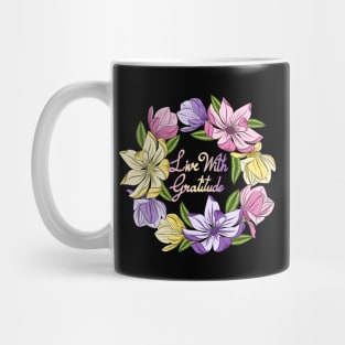 Live With Gratitude - Magnolia Flowers Mug